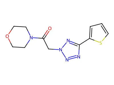 1-Morpholin-4-yl-2-(5-thiophen-2-yltetrazol-2-yl)ethanone structure