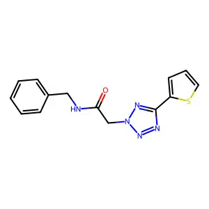 N-benzyl-2-(5-thiophen-2-yltetrazol-2-yl)acetamide structure