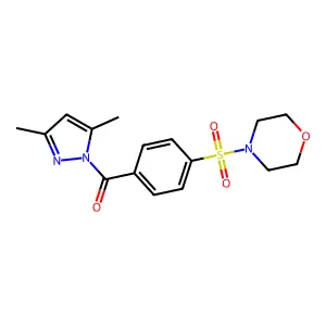 (3,5-dimethyl-1H-pyrazol-1-yl)(4-(morpholinosulfonyl)phenyl)methanone structure