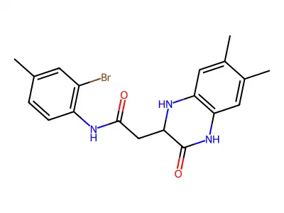 N-(2-bromo-4-methylphenyl)-2-(6,7-dimethyl-3-oxo-1,2,3,4-tetrahydroquinoxalin-2-yl)acetamide structure