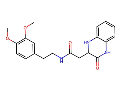 N-[2-(3,4-dimethoxyphenyl)ethyl]-2-(3-oxo-1,2,3,4-tetrahydroquinoxalin-2-yl)acetamide structure