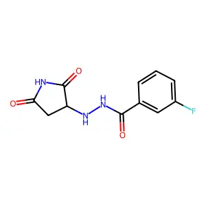 N'-(2,5-dioxopyrrolidin-3-yl)-3-fluorobenzohydrazide structure