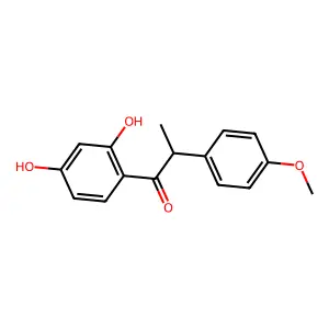 (2r)-1-(2,4-Dihydroxyphenyl)-2-(4-methoxyphenyl)propan-1-one structure