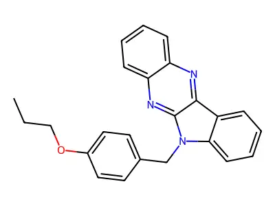 6-(4-propoxybenzyl)-6H-indolo[2,3-b]quinoxaline structure
