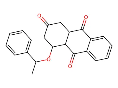 4-(1-phenylethoxy)-3,4,4a,9a-tetrahydro-2,9,10(1H)-anthracenetrione structure