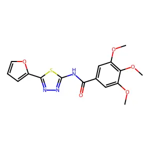 N-(5-(furan-2-yl)-1,3,4-thiadiazol-2-yl)-3,4,5-trimethoxybenzamide structure