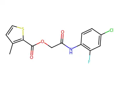 [(4-Chloro-2-fluorophenyl)carbamoyl]methyl 3-methylthiophene-2-carboxylate structure