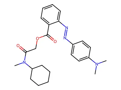 [2-[cyclohexyl(methyl)amino]-2-oxoethyl] 2-[[4-(dimethylamino)phenyl]diazenyl]benzoate structure