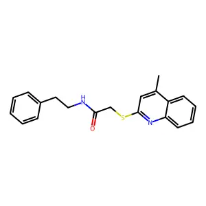 2-((4-methylquinolin-2-yl)thio)-N-phenethylacetamide structure