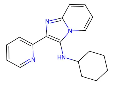 N-cyclohexyl-2-(pyridin-2-yl)imidazo[1,2-a]pyridin-3-amine structure