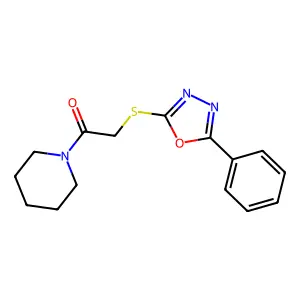 2-[(5-Phenyl-1,3,4-oxadiazol-2-yl)sulfanyl]-1-piperidin-1-ylethanone structure