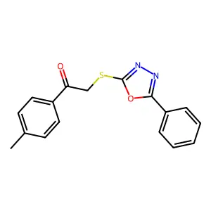 1-(4-Methylphenyl)-2-[(5-phenyl-1,3,4-oxadiazol-2-yl)sulfanyl]ethanone structure