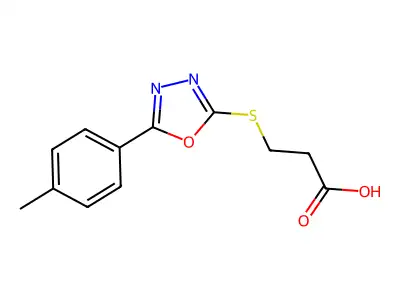 3-{[5-(4-Methylphenyl)-1,3,4-oxadiazol-2-yl]sulfanyl}propanoic acid structure