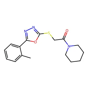 1-(Piperidin-1-yl)-2-((5-(o-tolyl)-1,3,4-oxadiazol-2-yl)thio)ethanone structure