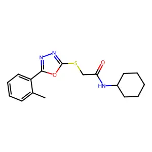 N-Cyclohexyl-2-(5-o-tolyl-[1,3,4]oxadiazol-2-ylsulfanyl)-acetamide structure