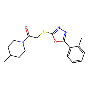1-(4-Methylpiperidin-1-yl)-2-((5-(o-tolyl)-1,3,4-oxadiazol-2-yl)thio)ethanone structure