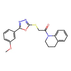 2-{[5-(3-methoxyphenyl)-1,3,4-oxadiazol-2-yl]sulfanyl}-1-(1,2,3,4-tetrahydroquinolin-1-yl)ethan-1-one structure