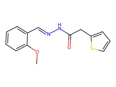 N-[(2-methoxyphenyl)methylideneamino]-2-thiophen-2-ylacetamide structure