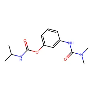 Urea, 1,1-dimethyl-3-(m-hydroxyphenyl)-, isopropylcarbamate (ester) structure