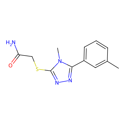 2-{[4-methyl-5-(3-methylphenyl)-4H-1,2,4-triazol-3-yl]sulfanyl}acetamide structure