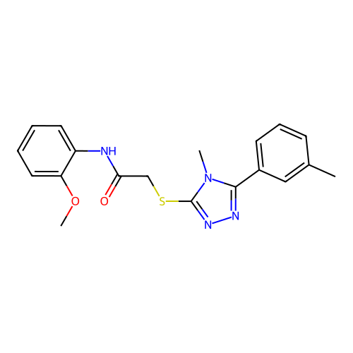 N-(2-methoxyphenyl)-2-{[4-methyl-5-(3-methylphenyl)-4H-1,2,4-triazol-3-yl]sulfanyl}acetamide structure