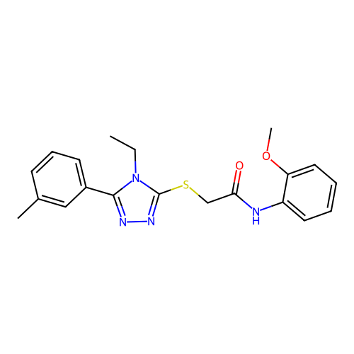 2-{[4-ethyl-5-(3-methylphenyl)-4H-1,2,4-triazol-3-yl]sulfanyl}-N-(2-methoxyphenyl)acetamide structure