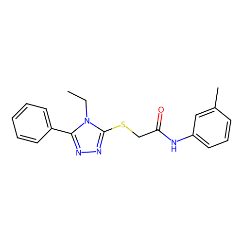2-[(4-ethyl-5-phenyl-4H-1,2,4-triazol-3-yl)sulfanyl]-N-(3-methylphenyl)acetamide structure