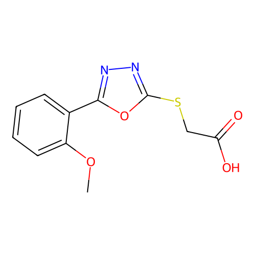 {[5-(2-Methoxyphenyl)-1,3,4-oxadiazol-2-yl]sulfanyl}acetic acid structure