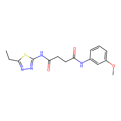 N1-(5-ethyl-1,3,4-thiadiazol-2-yl)-N4-(3-methoxyphenyl)succinamide structure