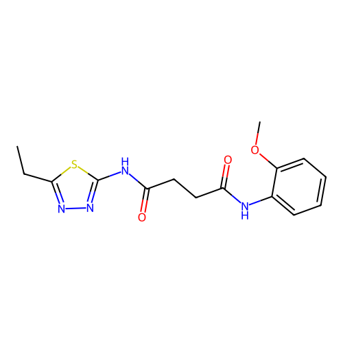 N'-(5-ethyl-1,3,4-thiadiazol-2-yl)-N-(2-methoxyphenyl)butanediamide structure