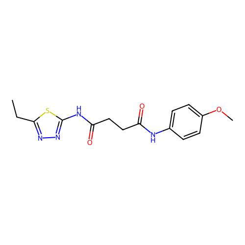 N'-(5-ethyl-1,3,4-thiadiazol-2-yl)-N-(4-methoxyphenyl)butanediamide structure