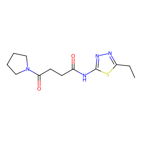 N-(5-ethyl-1,3,4-thiadiazol-2-yl)-4-oxo-4-pyrrolidin-1-ylbutanamide structure
