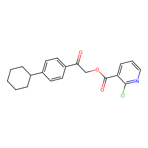 2-(4-Cyclohexylphenyl)-2-oxoethyl 2-chloropyridine-3-carboxylate structure