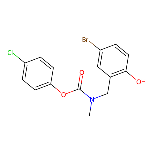 (4-chlorophenyl) N-[(5-bromo-2-hydroxyphenyl)methyl]-N-methylcarbamate structure