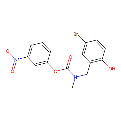 (3-nitrophenyl) N-[(5-bromo-2-hydroxyphenyl)methyl]-N-methylcarbamate structure
