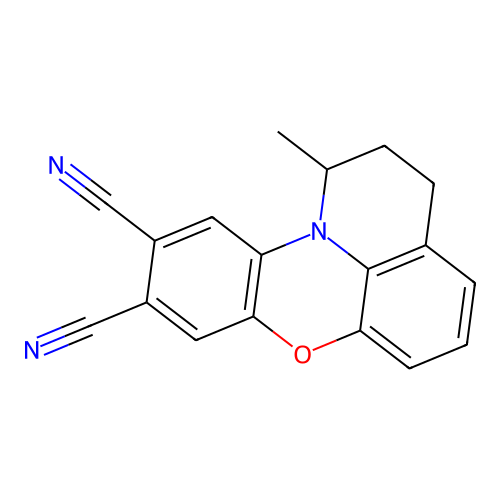 1-methyl-2,3-dihydro-1H-pyrido[3,2,1-kl]phenoxazine-9,10-dicarbonitrile structure