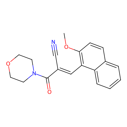 (E)-3-(2-methoxynaphthalen-1-yl)-2-(morpholine-4-carbonyl)acrylonitrile structure