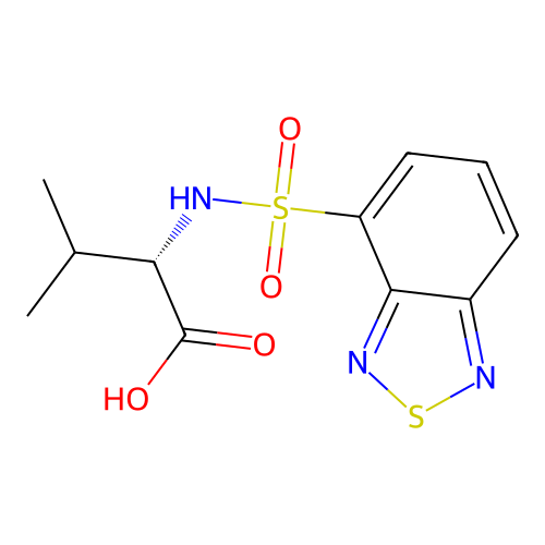 (2S)-2-(2,1,3-benzothiadiazol-4-ylsulfonylamino)-3-methylbutanoic acid structure