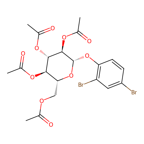 2,4-dibromophenyl 2,3,4,6-tetra-O-acetylhexopyranoside structure