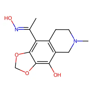 9-(N-hydroxy-C-methylcarbonimidoyl)-6-methyl-7,8-dihydro-5H-[1,3]dioxolo[4,5-g]isoquinolin-4-ol structure