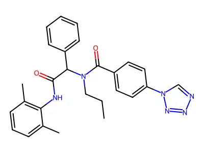 BENZENEACETAMIDE, N-(2,6-DIMETHYLPHENYL)-ALPHA-[PROPYL[4-(1H-TETRAZOL-1-YL)BENZOYL]AMINO]- structure