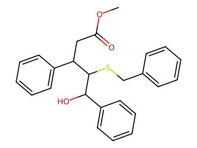 Methyl 4-benzylsulfanyl-5-hydroxy-3,5-diphenylpentanoate structure