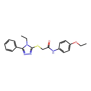 N-(4-ethoxyphenyl)-2-[(4-ethyl-5-phenyl-1,2,4-triazol-3-yl)sulfanyl]acetamide structure
