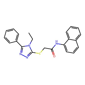 2-[(4-ethyl-5-phenyl-1,2,4-triazol-3-yl)sulfanyl]-N-naphthalen-1-ylacetamide structure