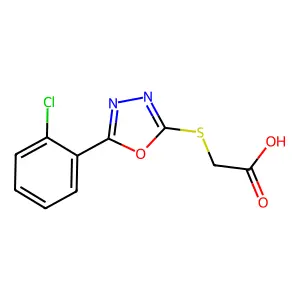 2-((5-(2-Chlorophenyl)-1,3,4-oxadiazol-2-yl)thio)acetic acid structure