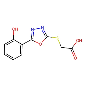 2-[[5-(2-Hydroxyphenyl)-1,3,4-oxadiazol-2-yl]thio]acetic acid structure