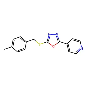 4-(5-{[(4-Methylphenyl)methyl]sulfanyl}-1,3,4-oxadiazol-2-yl)pyridine structure