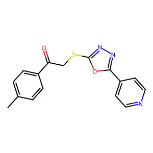 2-((5-(Pyridin-4-yl)-1,3,4-oxadiazol-2-yl)thio)-1-(p-tolyl)ethanone structure