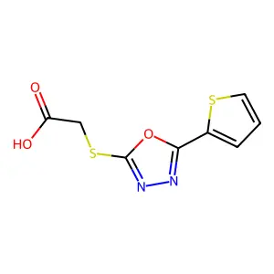 {[5-(2-Thienyl)-1,3,4-oxadiazol-2-yl]thio}acetic acid structure