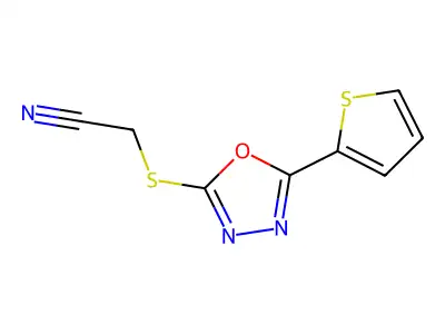 2-[[5-(2-Thienyl)-1,3,4-oxadiazol-2-yl]thio]acetonitrile structure
